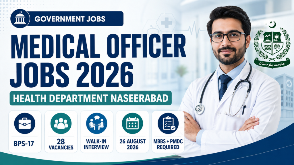 Medical Officer Jobs in Health Department Naseerabad 2026
