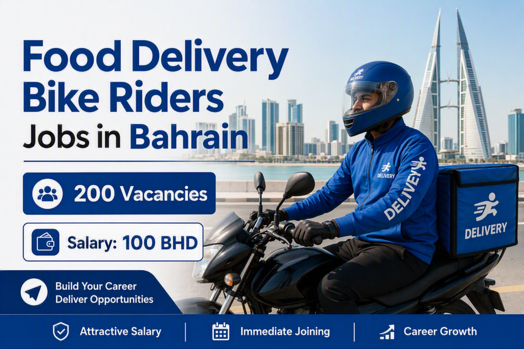Food Delivery Bike Riders Jobs in Bahrain 2026 – 200 Vacancies